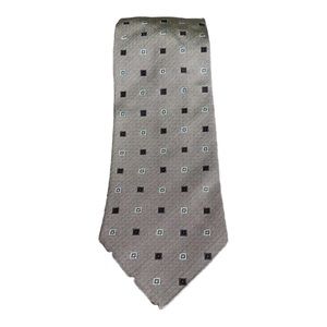 Etro Milano Gray Silver Print Silk Tie